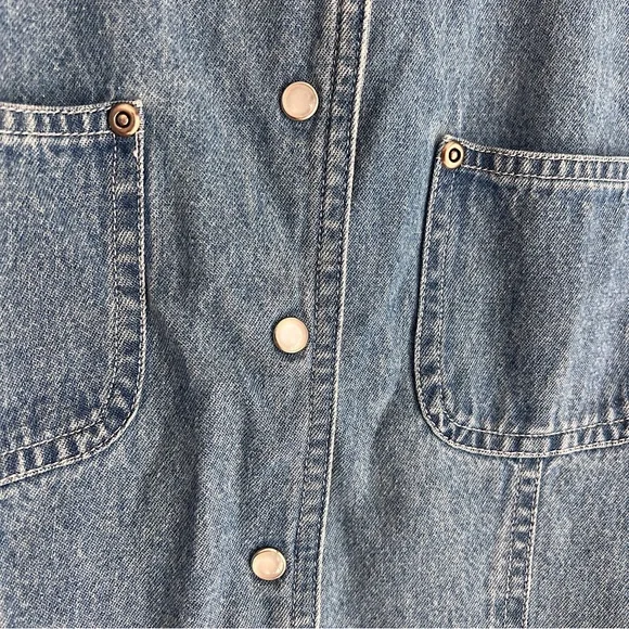 Vintage Crossroads Denim Pearl Snap Button T-Shirt - Picture 5 of 5